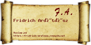 Fridrich Arétász névjegykártya
